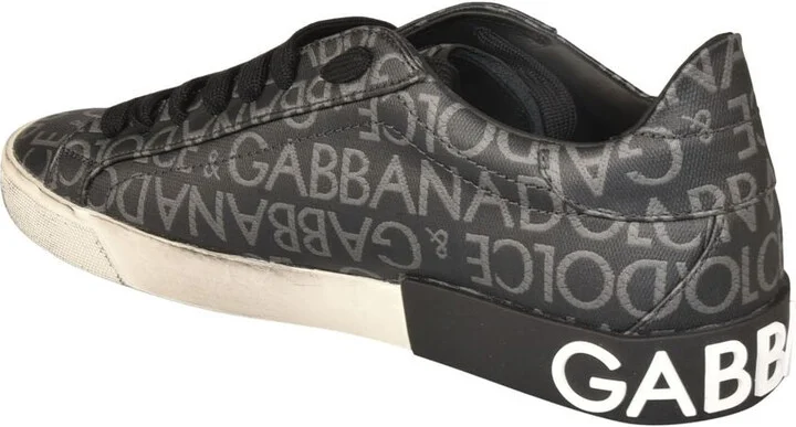 Dolce & Gabbana Portofino Leather And Fabric Low-Top Sneakers - Image 3