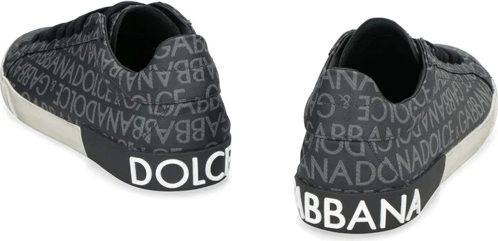 Dolce & Gabbana Portofino Leather And Fabric Low-Top Sneakers - Image 4