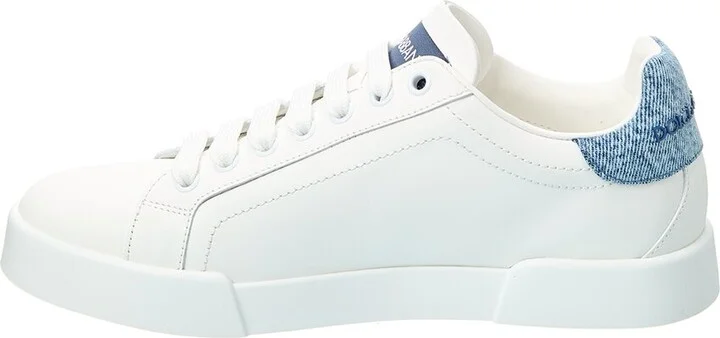 Dolce & Gabbana Portofino Leather & Denim Sneaker - Image 2