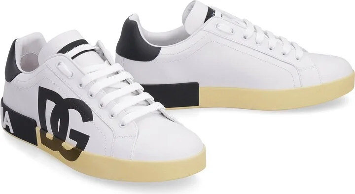 Dolce & Gabbana Portofino Leather Low-Top Sneakers - Image 3