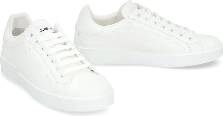 Dolce & Gabbana Portofino Leather Low-Top Sneakers - Image 3