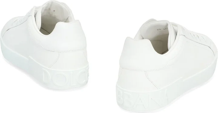 Dolce & Gabbana Portofino Leather Low-Top Sneakers - Image 4