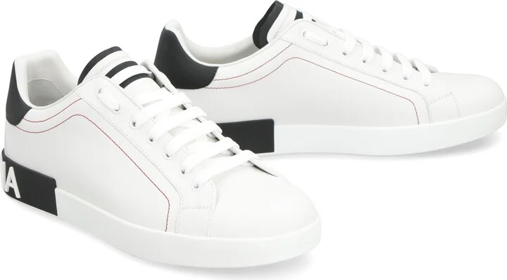 Dolce & Gabbana Portofino Leather Low-Top Sneakers - Image 3
