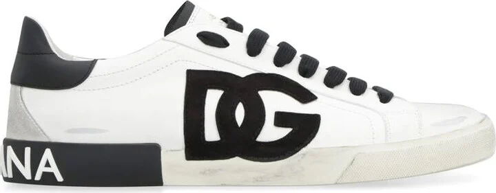 Dolce & Gabbana Portofino Leather Low-Top Sneakers