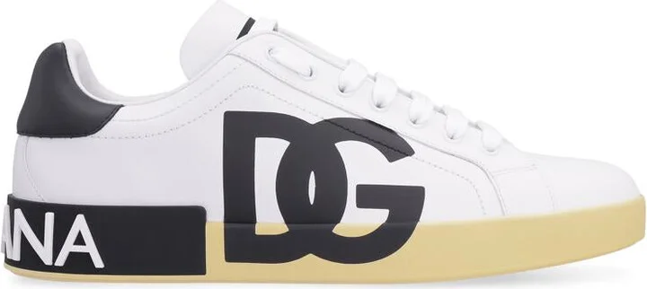 Dolce & Gabbana Portofino Leather Low-Top Sneakers