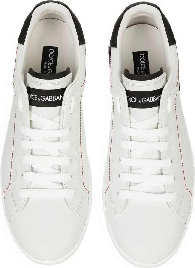 Dolce & Gabbana Portofino Leather Sneakers With Rubberized Logo Shoes - Image 3
