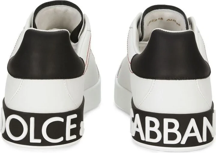 Dolce & Gabbana Portofino Leather Sneakers With Rubberized Logo Shoes - Image 4