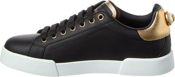 Dolce & Gabbana Portofino Lettering Leather Sneaker - Image 2