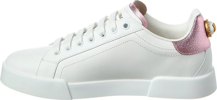 Dolce & Gabbana Portofino Lettering Leather Sneaker - Image 2
