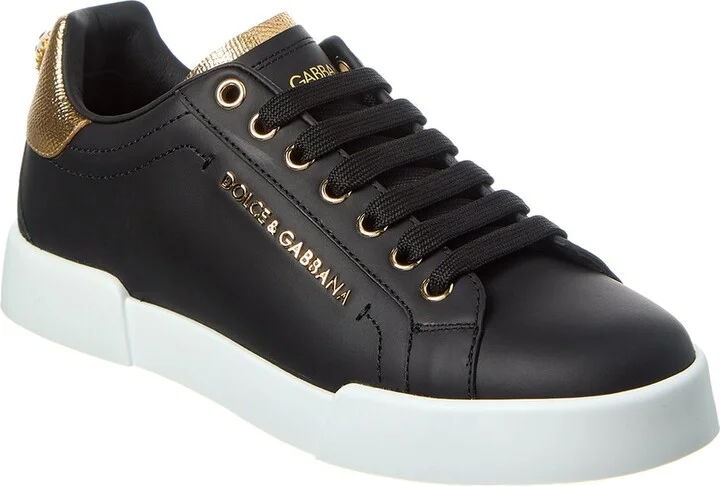 Dolce & Gabbana Portofino Lettering Leather Sneaker