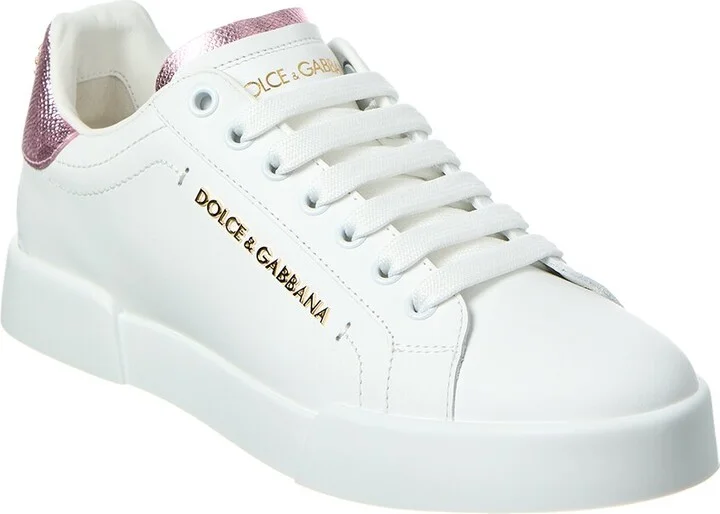 Dolce & Gabbana Portofino Lettering Leather Sneaker