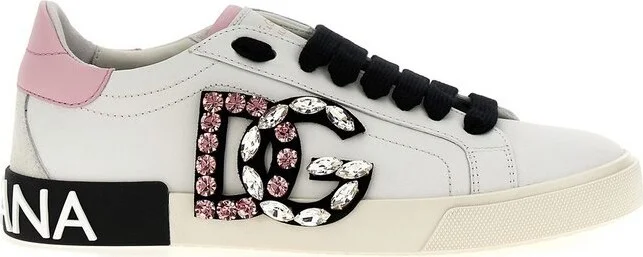 Dolce & Gabbana Portofino Logo Embellished Sneakers