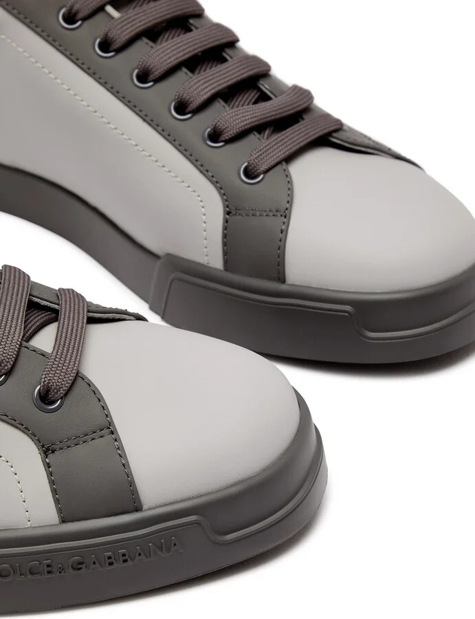 Dolce & Gabbana Portofino Panelled Leather Sneakers - Image 3
