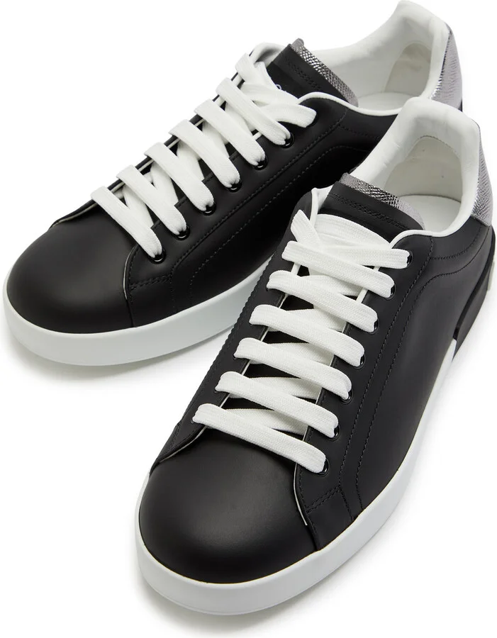 Dolce & Gabbana Portofino Panelled Leather Sneakers - Image 3
