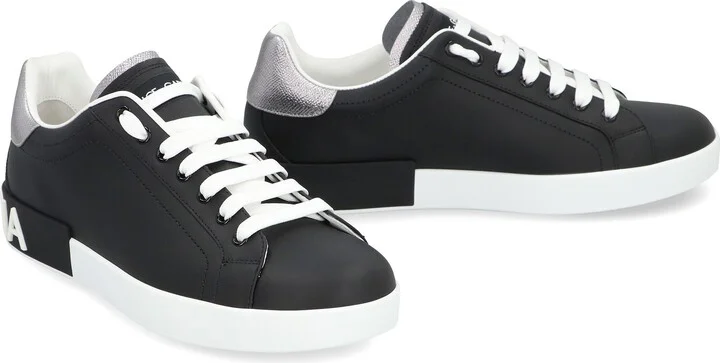 Dolce & Gabbana Portofino Spoiler Leather Low-Top Sneakers - Image 3