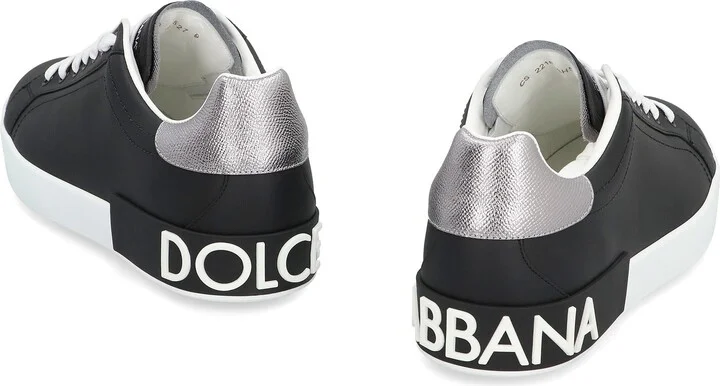 Dolce & Gabbana Portofino Spoiler Leather Low-Top Sneakers - Image 4