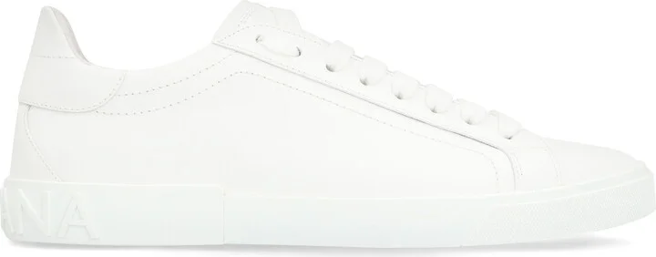 Dolce & Gabbana Portofino Vintage Leather Low-Top Sneakers - Image 2