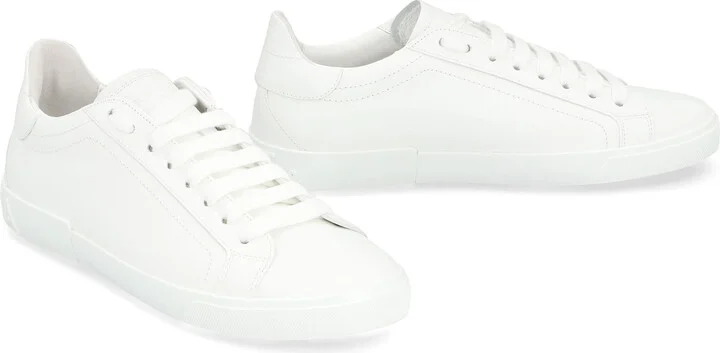 Dolce & Gabbana Portofino Vintage Leather Low-Top Sneakers - Image 3