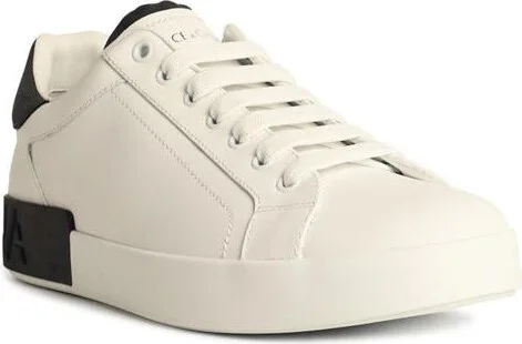 Dolce & Gabbana 'Portofino' White Calf Leather Sneakers - Image 2