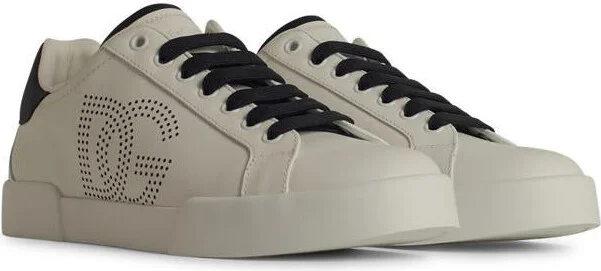 Dolce & Gabbana 'Portofino' White Leather Sneakers - Image 2
