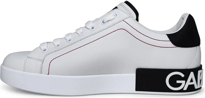 Dolce & Gabbana Portofino White Leather Sneakers - Image 3