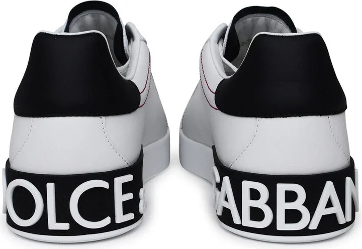Dolce & Gabbana Portofino White Leather Sneakers - Image 4
