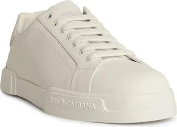 Dolce & Gabbana 'Portofino' White Leather Sneakers - Image 2