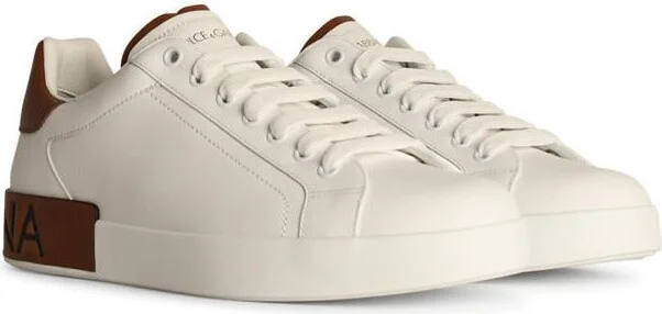 Dolce & Gabbana 'Portofino' White Leather Sneakers - Image 2