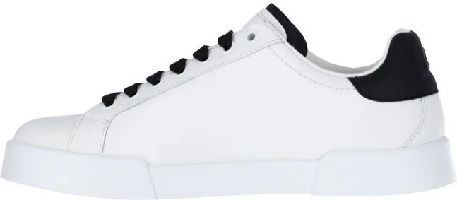 Dolce & Gabbana 'Portofino' White Leather Sneakers - Image 2