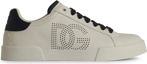 Dolce & Gabbana 'Portofino' White Leather Sneakers - Image 5