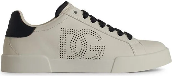 Dolce & Gabbana 'Portofino' White Leather Sneakers