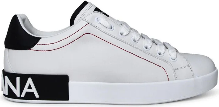 Dolce & Gabbana Portofino White Leather Sneakers
