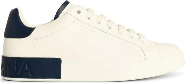 Dolce & Gabbana 'Portofino' White Leather Sneakers