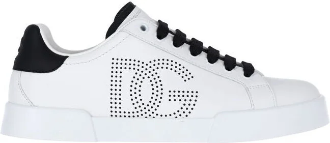 Dolce & Gabbana 'Portofino' White Leather Sneakers