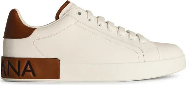 Dolce & Gabbana 'Portofino' White Leather Sneakers