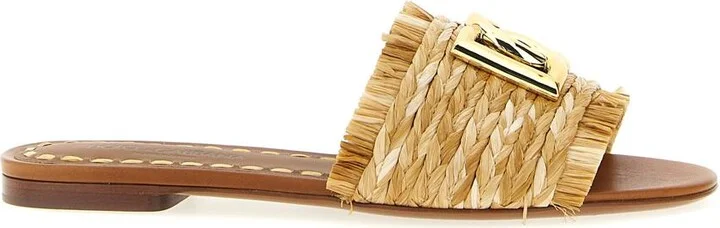 Dolce & Gabbana Raffia Braid Slides