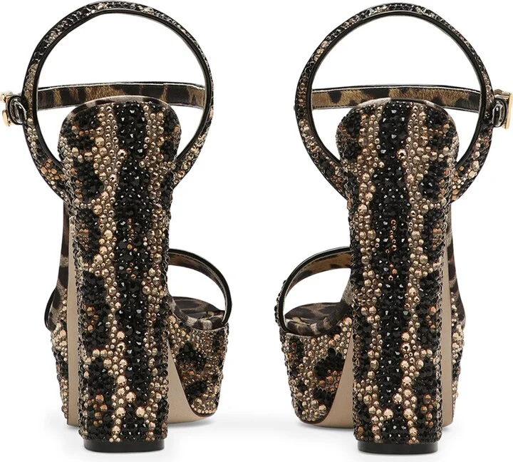 Dolce & Gabbana Rhinestone-Embellished Platform Sandals 105 - Image 2