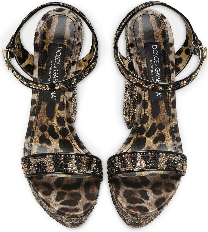 Dolce & Gabbana Rhinestone-Embellished Platform Sandals 105 - Image 3