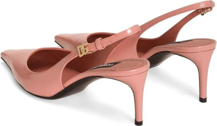 Dolce & Gabbana Salmon Pink Buckle-Fastening Slingback - Image 3