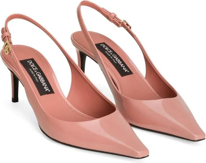 Dolce & Gabbana Salmon Pink Buckle-Fastening Slingback - Image 4