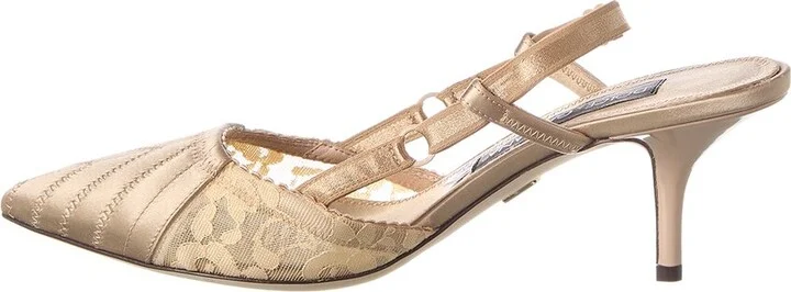 Dolce & Gabbana Satin & Lace Slingback Pump - Image 2