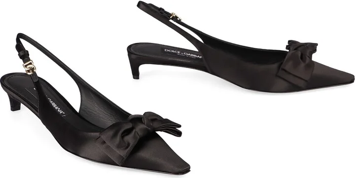 Dolce & Gabbana Satin Slingback Pumps - Image 3