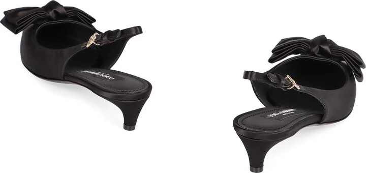 Dolce & Gabbana Satin Slingback Pumps - Image 4