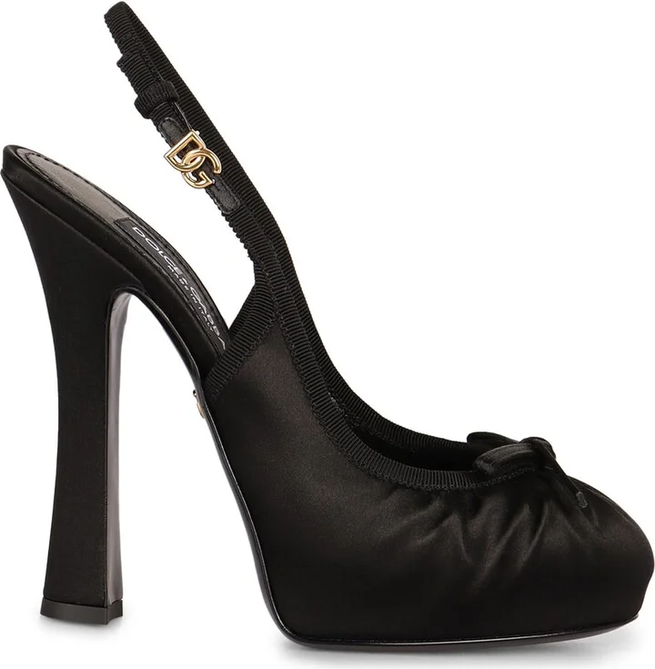Dolce & Gabbana Satin Slingback Pumps - Image 2
