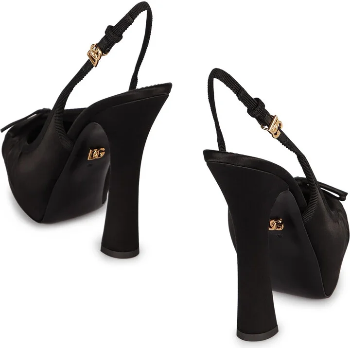 Dolce & Gabbana Satin Slingback Pumps - Image 4