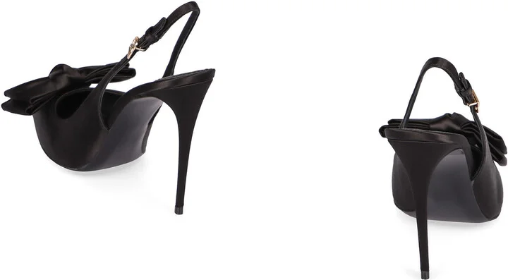 Dolce & Gabbana Satin Slingback Pumps - Image 4