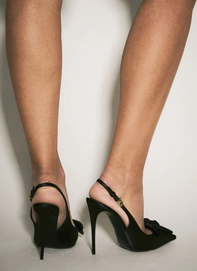 Dolce & Gabbana Satin Slingback Pumps - Woman Heels Black Eu - 41 - Image 2