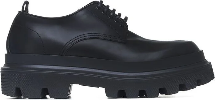 Dolce & Gabbana Scarpa 'Derby' In Matt Black Leather