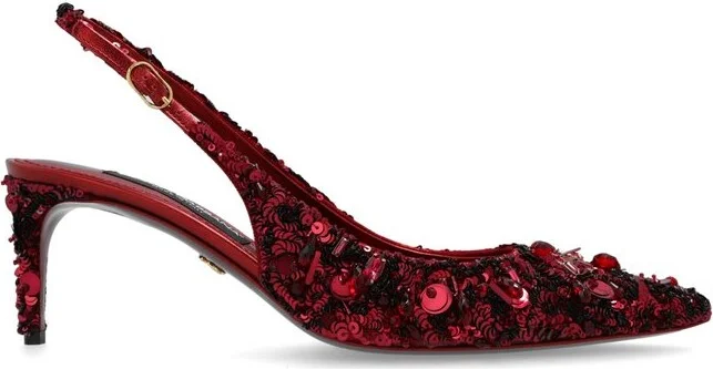 Dolce & Gabbana Sequin Embellished Slingback Pumps
