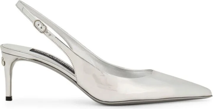 Dolce & Gabbana Silver-Tone Slingback Shoe